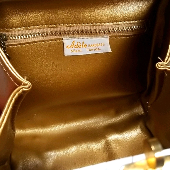 Vintage 1950s Mid Century ADELES Miami Beaded Lucite Wicker Box Bag - Picture 10 of 16